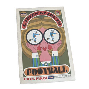 1966 Birds Eye Ladies Guide to Football Booklet 60's Art Design NFL Football Add